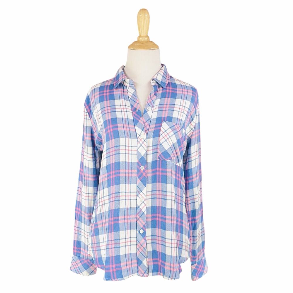RAILS Hunter Plaid Watermelon Coast White Button-Up Top Size XS Super Soft
